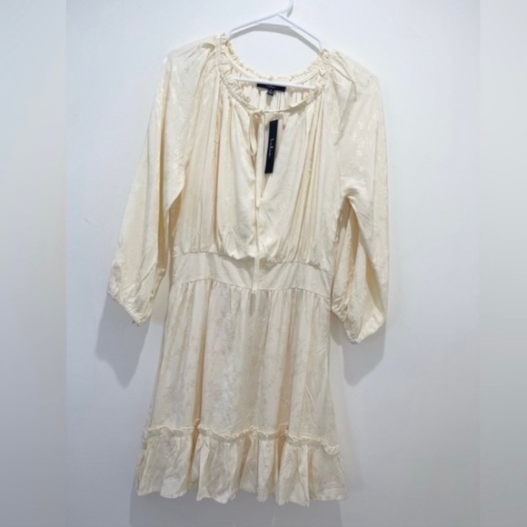 Lulu’s Always The Sweetest Cream Jacquard Ruffled Mini Dress - Picture 4 of 14
